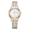Thumbnail Image 0 of Citizen Eco-Drive Ladies' White Dial Two Tone Stainless Steel Bracelet Watch