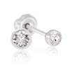 Thumbnail Image 0 of Titanium 4mm Clear Crystal Bezel Studs For Ear Piercing
