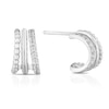 Thumbnail Image 0 of Sterling Silver & Cubic Zirconia Open Huggie Hoop Earrings