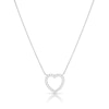 Thumbnail Image 0 of Sterling Silver & Cubic Zirconia Open Heart Necklace