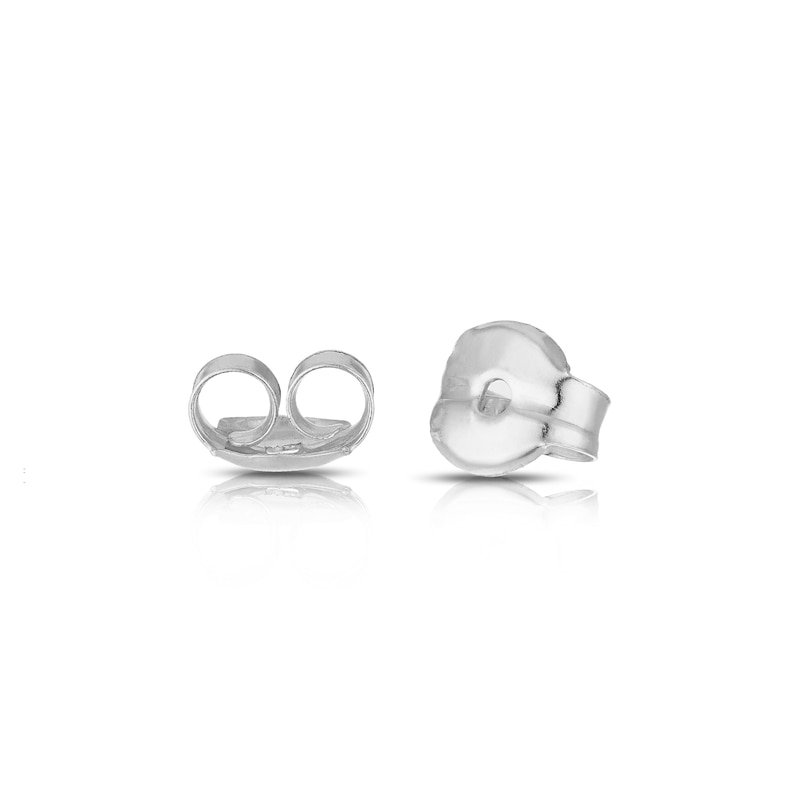 Sterling Silver Heart Shaped Cubic Zirconia Stud Earrings