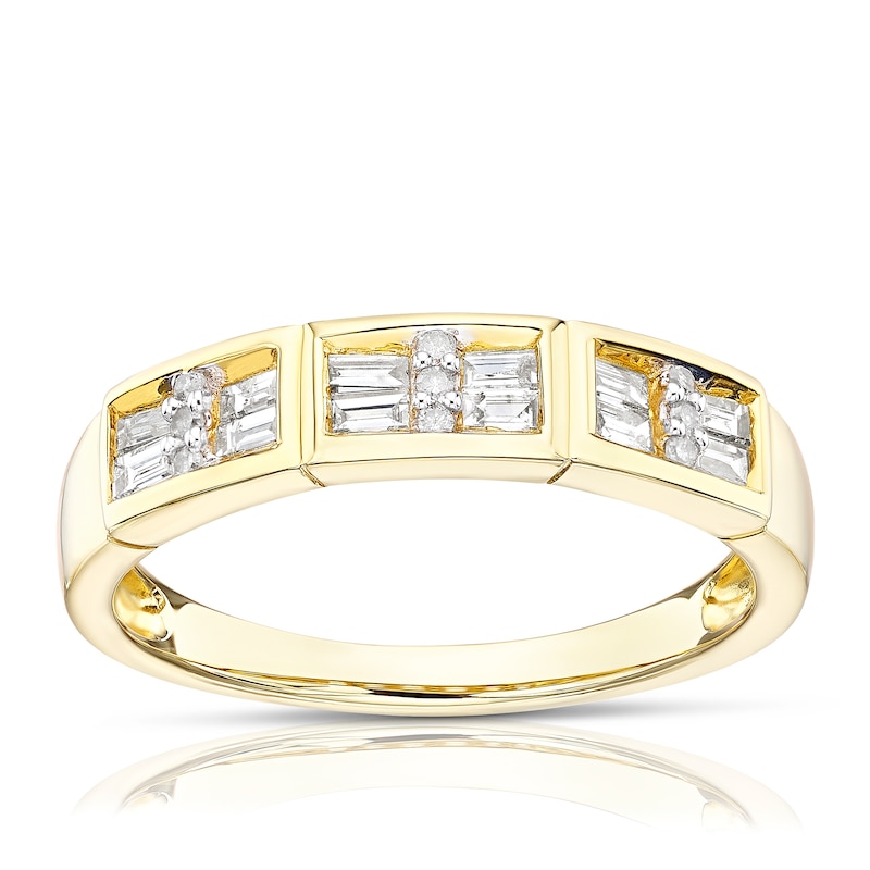 9ct Yellow Gold 0.20ct Total Diamond Baguette Eternity Ring