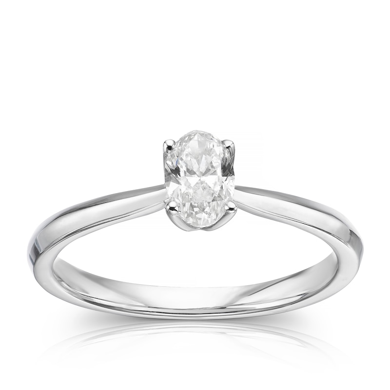 18ct White Gold 0.40ct Oval Cut Solitaire Ring