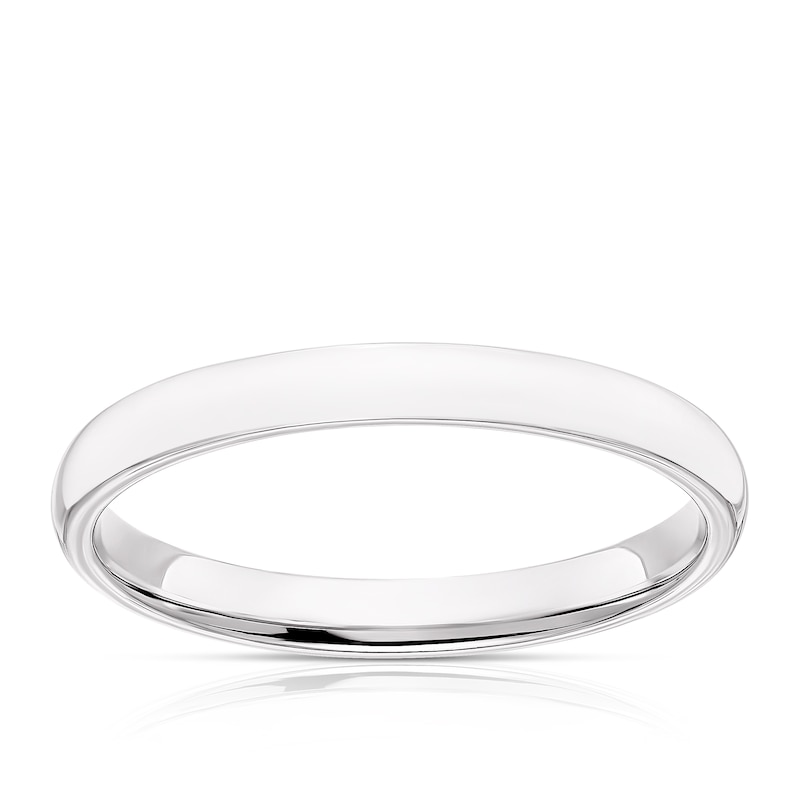 9ct White Gold 2mm Extra Heavy Court Ring