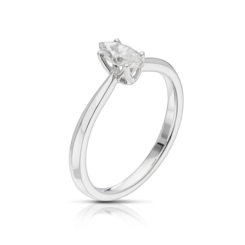 18ct White Gold 0.40ct Diamond Marquise Cut Solitaire Ring