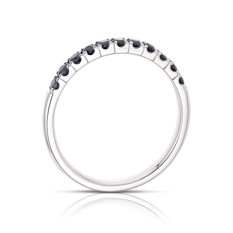 Sterling Silver Black Sapphire Eternity Ring