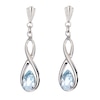 Thumbnail Image 0 of 9ct White Gold Blue Topaz Figure of Eight Earrings