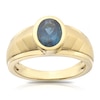 Thumbnail Image 0 of Men's Sterling Silver & 18ct Gold Plated Vermeil Blue Topaz Ring