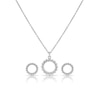 Thumbnail Image 0 of Silver Cubic Zirconia Circle Pendant & Earrings Set
