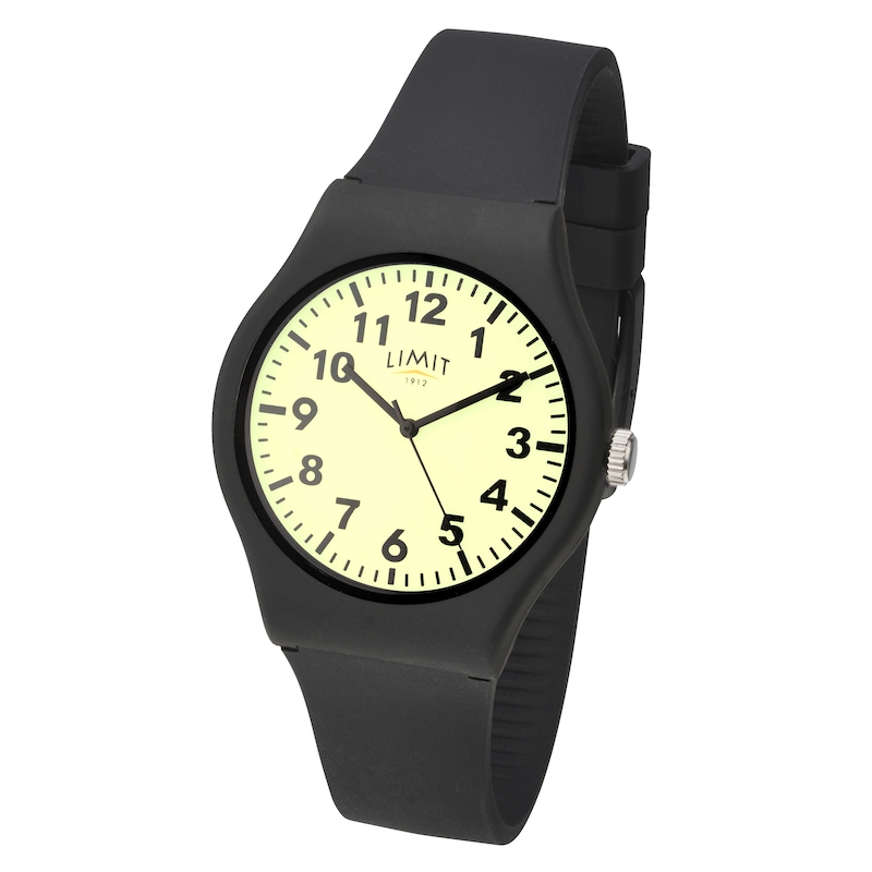 Limit Men's Black Silicone Strap Watch