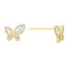 Thumbnail Image 0 of 9ct Yellow Gold Cubic Zirconia Butterfly Stud Earrings