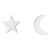 Thumbnail Image 0 of Sterling Silver Star & Moon Mismatched Stud Earrings