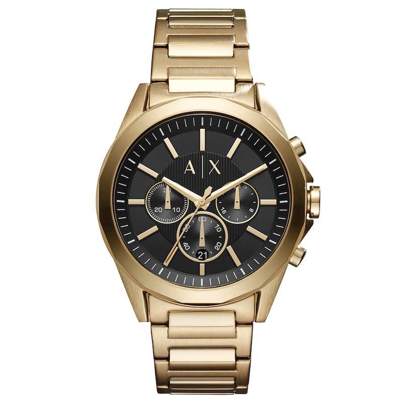 Armani Exchange Men's Gold Plated Steel Bracelet Watch