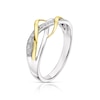 Thumbnail Image 1 of 9ct Yellow Gold and Silver Cubic Zirconia Weave Ring