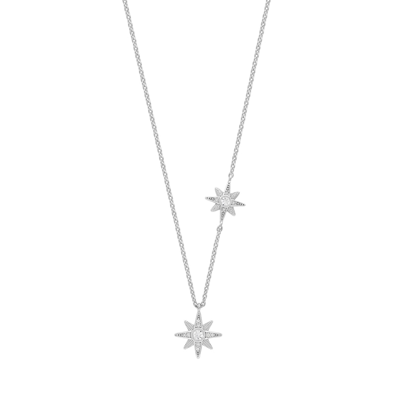 Angel Whisperer Sterling Silver CZ Star Necklace