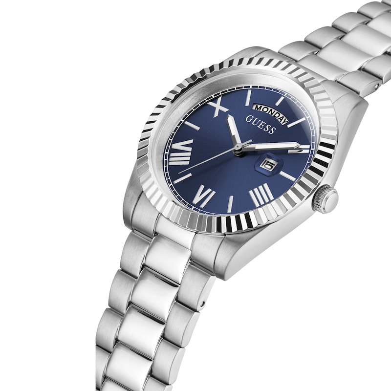 Guess Connoisseur Men's Blue Dial Stainless Steel Bracelet Watch