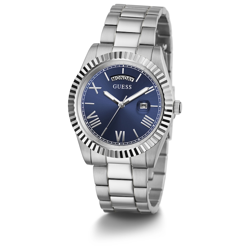Guess Connoisseur Men's Blue Dial Stainless Steel Bracelet Watch