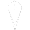 Thumbnail Image 1 of Michael Kors Sterling Silver Layered Pavé Disk Necklace