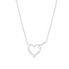 Thumbnail Image 0 of Sterling Silver Diamond Heart Necklace