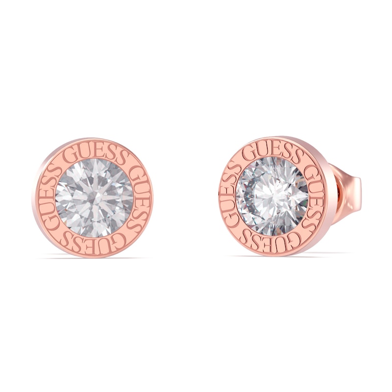 GUESS Color My Day Rose Gold Plated Crystal Stud Earrings