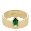 Thumbnail Image 2 of Fossil Sadie Festive Shine Gold Tone Green Crystal Band Ring