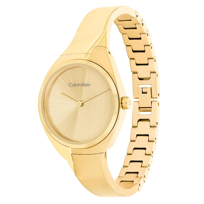 Calvin Klein Ladies' Gold IP Stainless Steel Bangle Watch