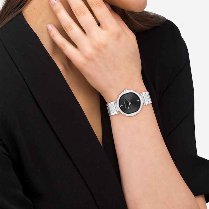 Calvin Klein Sensation Ladies' Black Dial Stainless Steel Watch