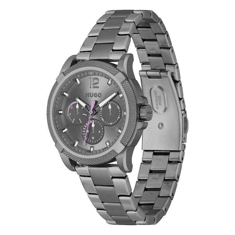 HUGO #IMPRESS Ladies' Grey IP Bracelet Watch