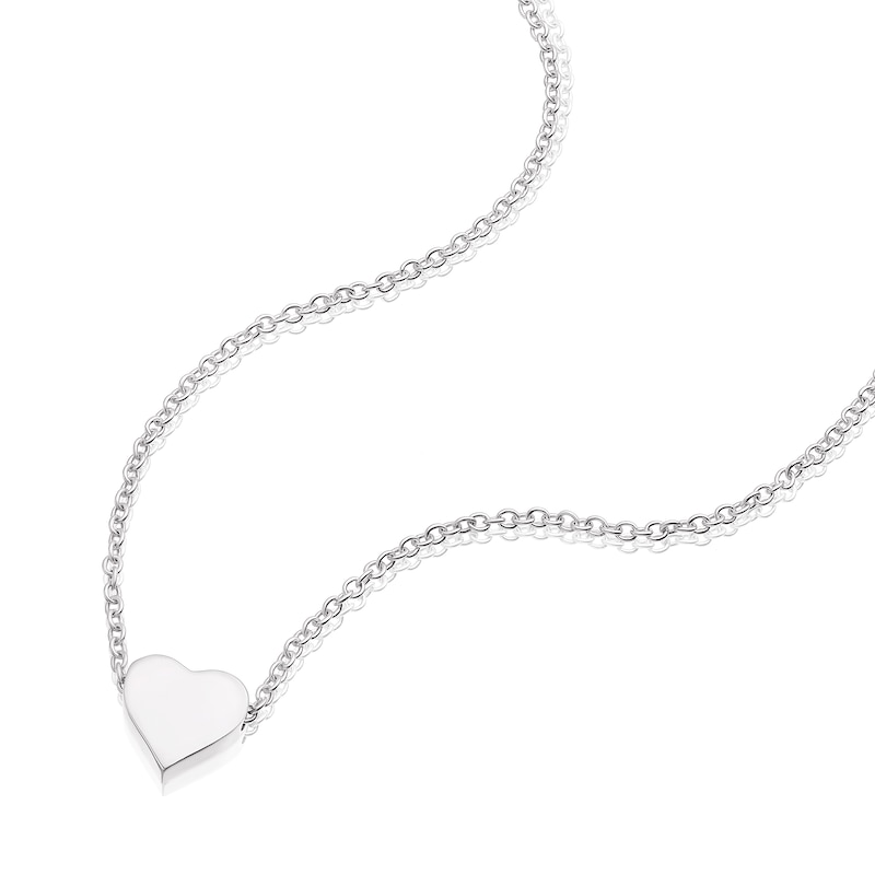 Sterling Silver Heart Slider Pendant Necklace