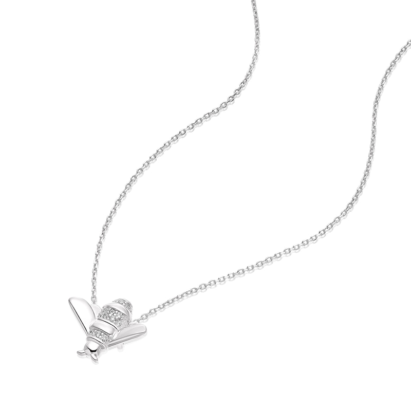 Sterling Silver Cubic Zirconia Bee Pendant