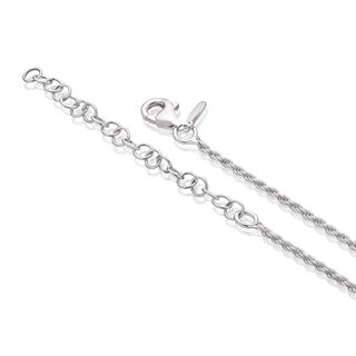 Sterling Silver Cubic Zirconia Oval Link Rope Necklace H.Samuel