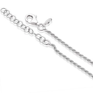 Sterling Silver Cubic Zirconia Oval Link Rope Bracelet H.Samuel