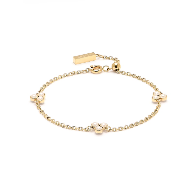 Olivia Burton Gold Tone Pearl Cluster Bracelet