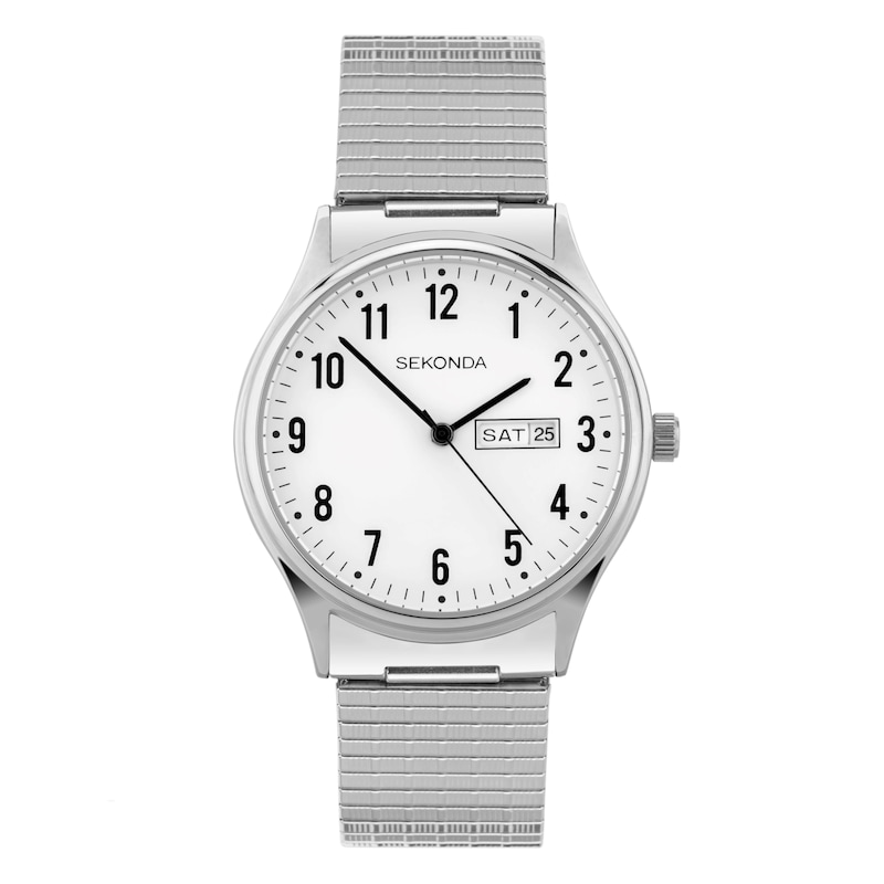Sekonda Easy Reader Men's Silver Stainless Steel Expander Bracelet Watch