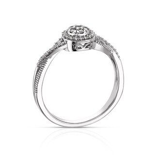 Sterling Silver 0.15ct Diamond Round Cluster Ring H.Samuel