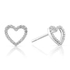 Thumbnail Image 0 of Sterling Silver 0.10ct Diamond Open Heart Stud Earrings