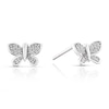 Thumbnail Image 0 of Sterling Silver 0.10ct Diamond Butterfly Stud Earrings