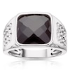 Thumbnail Image 0 of Men's Sterling Silver Black Onyx Cushion Signet Ring
