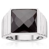 Thumbnail Image 0 of Men's Sterling Silver Onyx Square Edge Signet Ring