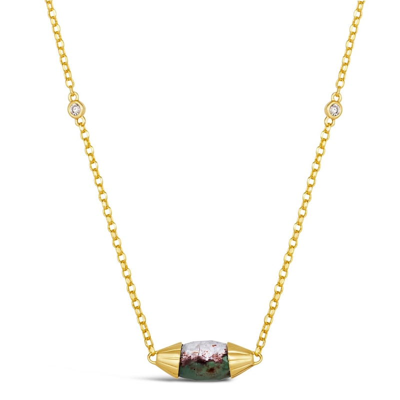 Le Vian 14ct Honey Gold Aquaprase 0.04ct Diamond Necklace