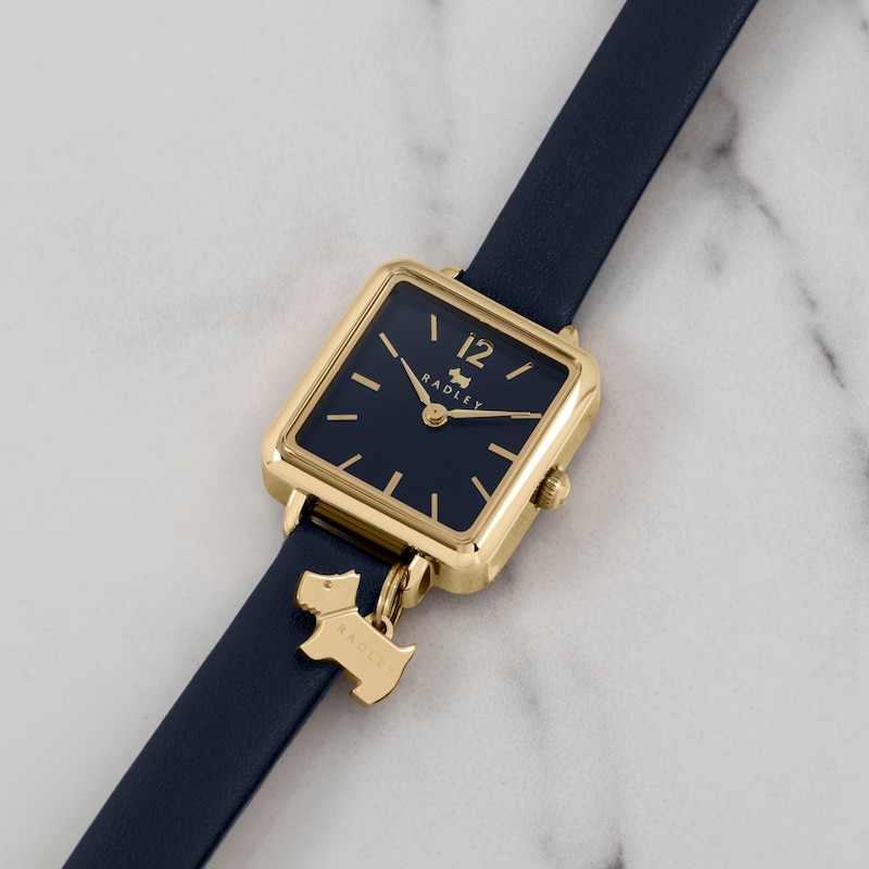 Radley Ladies' Gold Tone Ink Leather Strap Watch