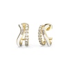 Thumbnail Image 0 of Guess Gold Plated Crystal Double Hoop Wave Stud Earrings
