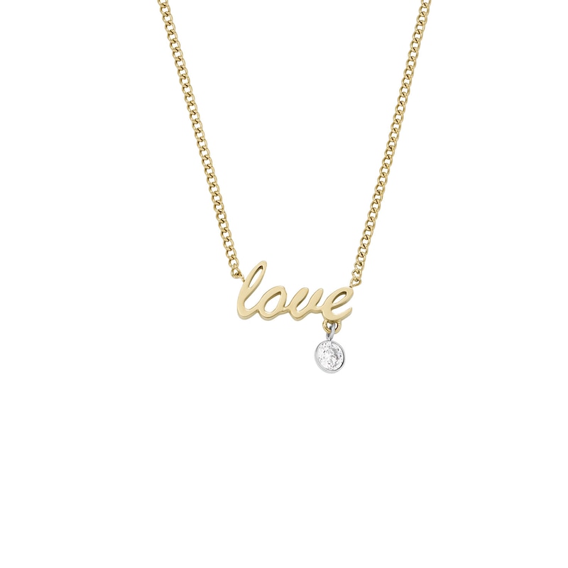 Fossil Sadie Love Notes Two-Tone Steel Pendant Necklace