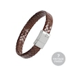 Thumbnail Image 0 of Farah Men's Stainless Steel & Tan Plaited Leather Bracelet