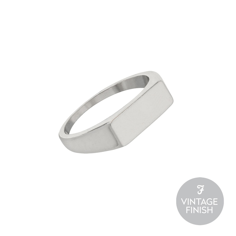 Farah Men's Stainless Steel Rectangle Ring (Size R)