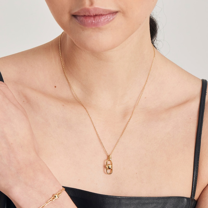 Ania Haie Orb Yellow Gold Tone Pendant Necklace