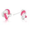 Thumbnail Image 0 of Sterling Silver Pink Enamel Knot Stud Earrings