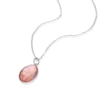 Thumbnail Image 1 of Sterling Silver Faceted Pink Shell & Crystal Oval Pendant