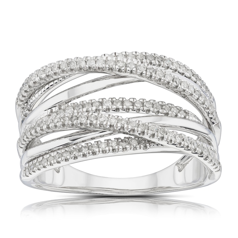 Sterling Silver 0.33ct Diamond Wrap Half Eternity Ring