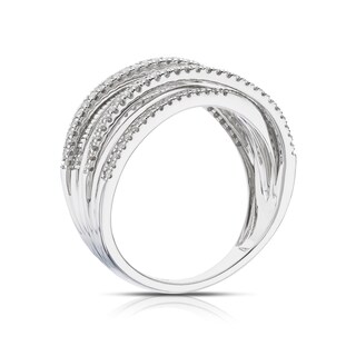 Sterling Silver 0.33ct Diamond Wrap Half Eternity Ring H.Samuel
